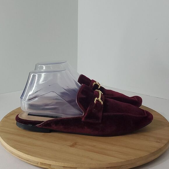 Steven by Steve Madden Rilee Women's Burgundy Velvet Loafers Flats Size 8.5M - Picture 1 of 9